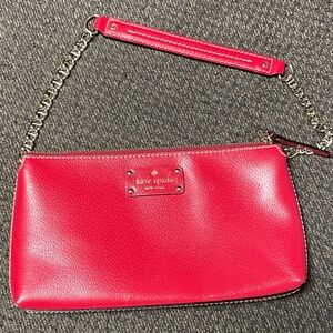 Kate Spade Red Leather shoulder bag with Chain & leather Strap